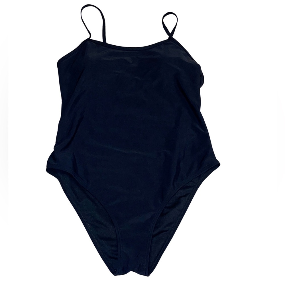 Women’s Black One-Piece Swimsuit with Adjustable Straps